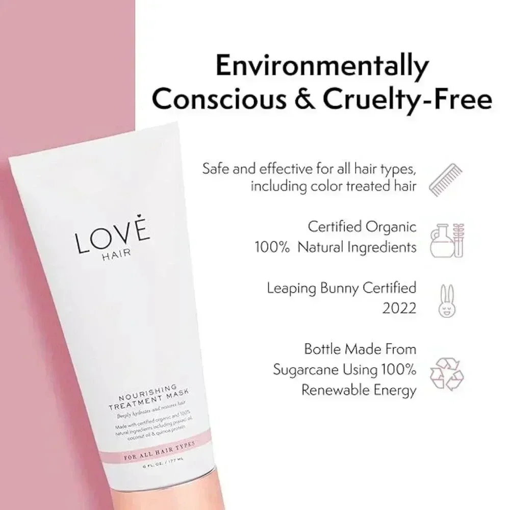 LOVE Hair Mask, All Natural, Paraben & Sulfate Free,‎ Vegan, 6oz